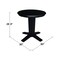 International Concepts 30 in. Solid Wood Round Top Pedestal Dining Table - 29.9 in. High, Black K46-30RT-23B - alternate 4